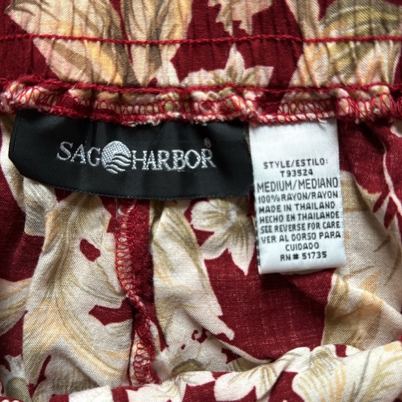 Vintage Sag Harbor Red Floral Midi Skirt medium - Picture 2 of 9